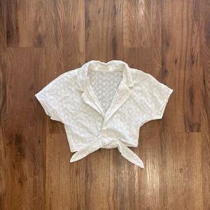 Urban Outfitters White Eyelet Crop Top US size M
